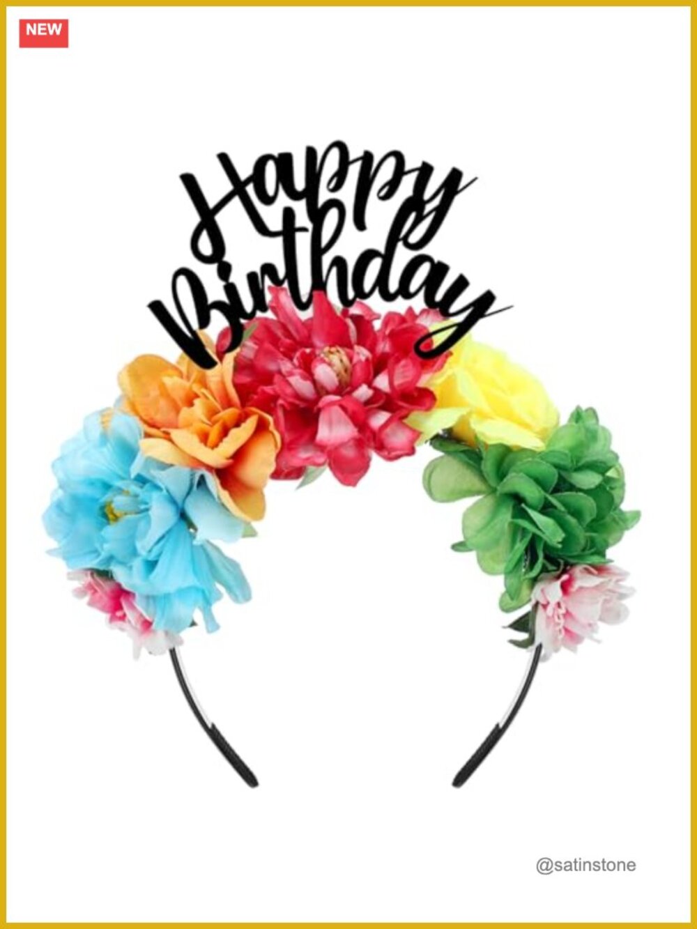 Happy Birthday Headband Mexican Flower Crown Fiesta Party Photo Prop